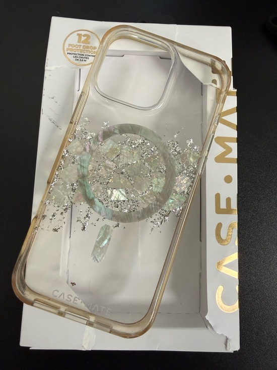 case-mate Other - Case-Mate Clear Iridescent Glitter Phone Case with Ring - Clear/Gold